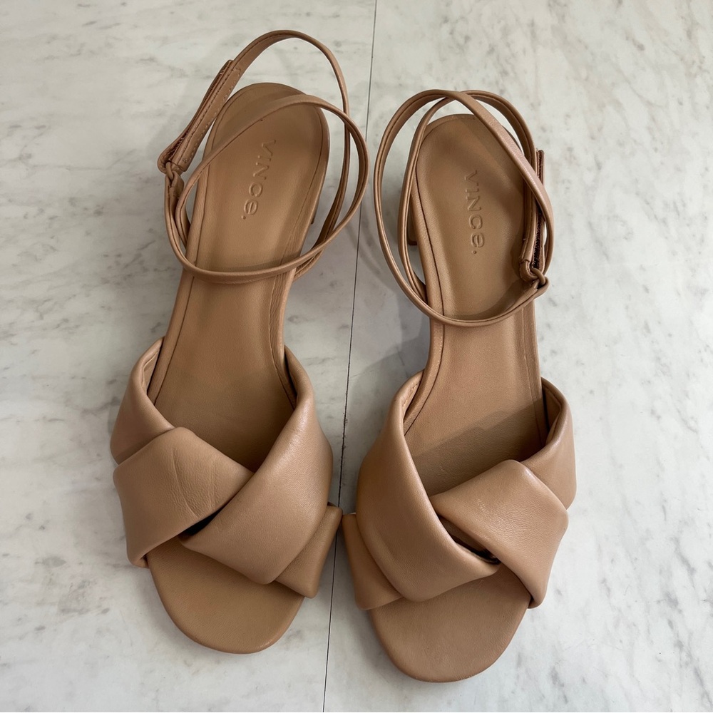 VINCE Rosalie Block-Heel Leather Sandals - Picture 2 of 8